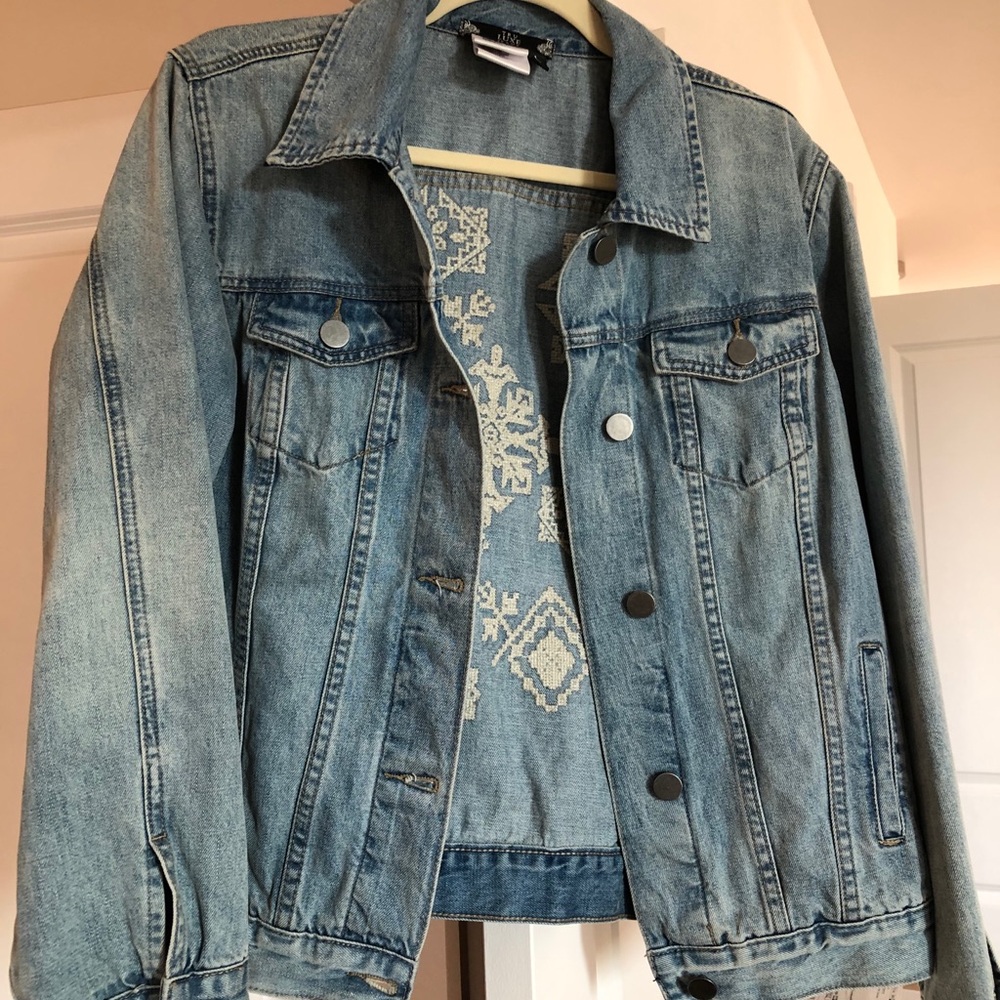 Embroidered Jean Jacket ( Bride / Bridal )